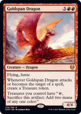 Goldspan Dragon card from Prerelease Cards