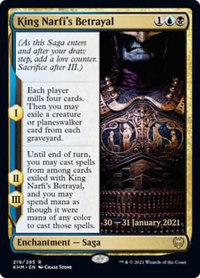 King Narfi's Betrayal card from Prerelease Cards