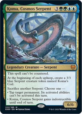Koma, Cosmos Serpent card from Prerelease Cards