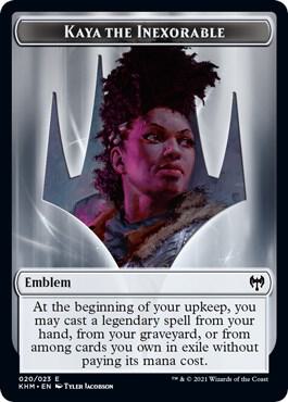 Emblem - Kaya the Inexorable card from Kaldheim