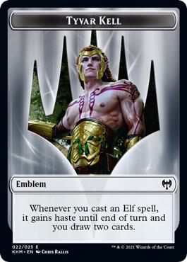 Emblem - Tyvar Kell card from Kaldheim