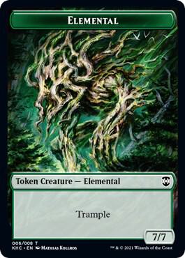 Elemental // Elf Warrior Double-Sided Token card from Commander: Kaldheim