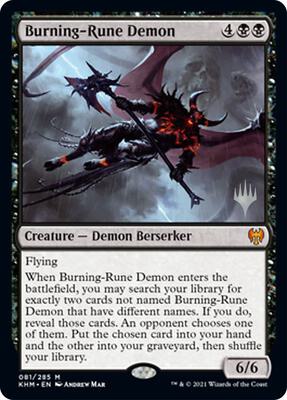 Burning-Rune Demon card from Promo Pack: Kaldheim