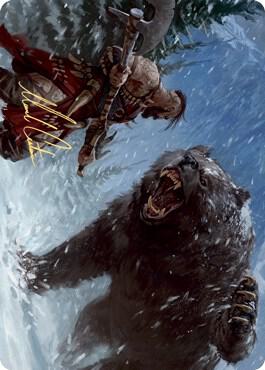 Blizzard Brawl Art Card (Gold-Stamped Signature) card from Art Series: Kaldheim