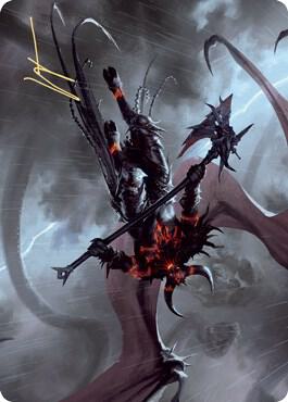 Burning-Rune Demon Art Card (Gold-Stamped Signature) card from Art Series: Kaldheim