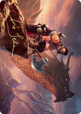 Dragonkin Berserker Art Card (Gold-Stamped Signature) card from Art Series: Kaldheim
