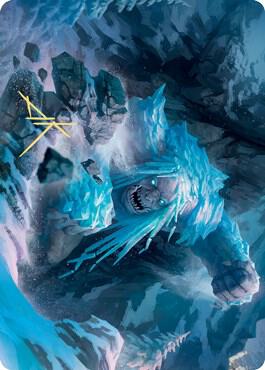 Icehide Troll Art Card (Gold-Stamped Signature) card from Art Series: Kaldheim