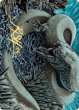 Koma, Cosmos Serpent Art Card (80/81) (Gold-Stamped Signature) card from Art Series: Kaldheim