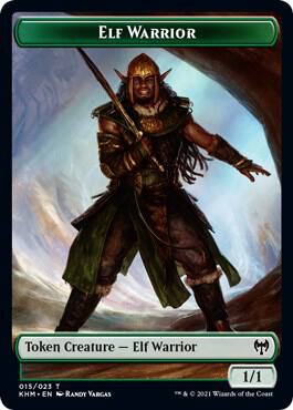 Elf Warrior // Emblem - Tibalt, Cosmic Impostor Double-Sided Token card from Kaldheim