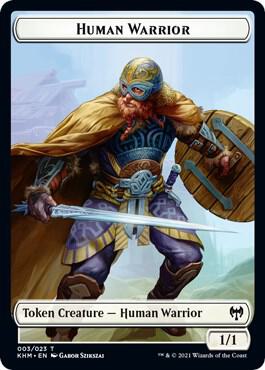 Human Warrior // Dragon Double-Sided Token card from Kaldheim