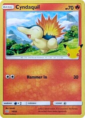 Cyndaquil - 10/25 card from McDonald's 25th Anniversary Promos