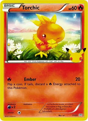 Torchic - 11/25 card from McDonald's 25th Anniversary Promos