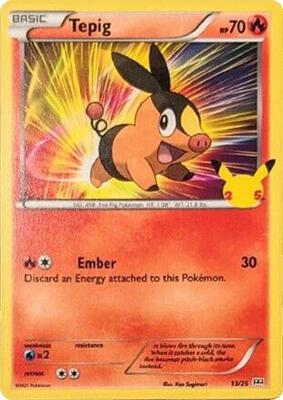 Tepig - 13/25 card from McDonald's 25th Anniversary Promos