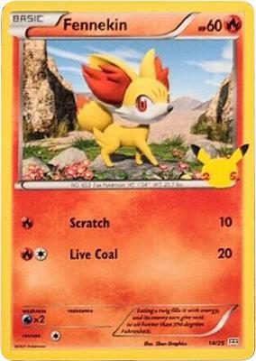 Fennekin - 14/25 card from McDonald's 25th Anniversary Promos