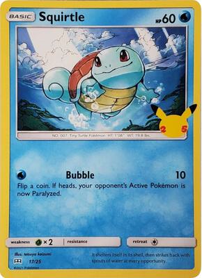 Squirtle - 17/25 card from McDonald's 25th Anniversary Promos