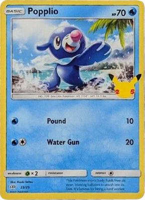 Popplio - 23/25 card from McDonald's 25th Anniversary Promos