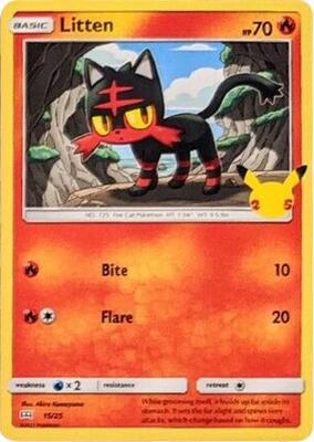 Litten - 15/25 card from McDonald's 25th Anniversary Promos