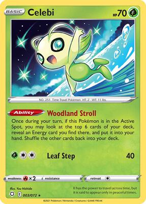 Celebi card from Shining Fates