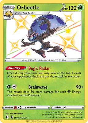 Orbeetle card from Shining Fates: Shiny Vault