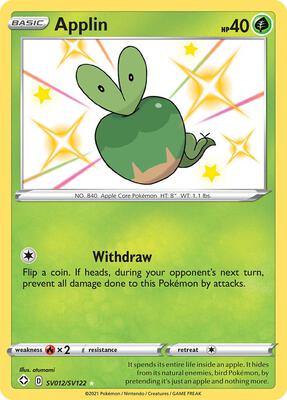 Applin card from Shining Fates: Shiny Vault