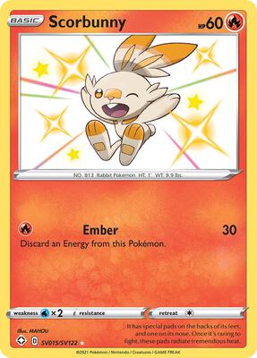Scorbunny card from Shining Fates: Shiny Vault