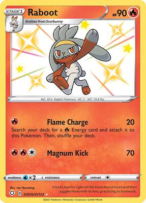 Raboot card from Shining Fates: Shiny Vault