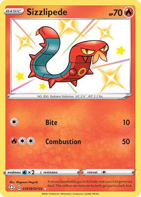 Sizzlipede card from Shining Fates: Shiny Vault