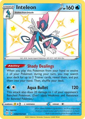 Inteleon card from Shining Fates: Shiny Vault