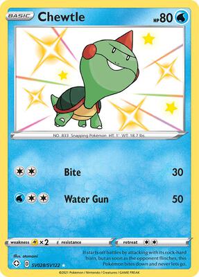 Chewtle card from Shining Fates: Shiny Vault