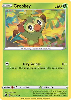 Grookey card from Shining Fates