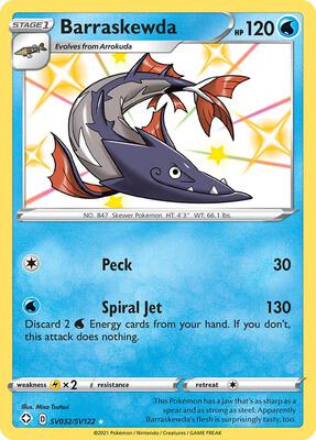 Barraskewda card from Shining Fates: Shiny Vault