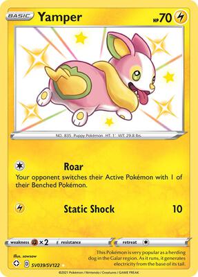 Yamper card from Shining Fates: Shiny Vault