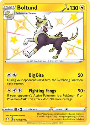 Boltund card from Shining Fates: Shiny Vault