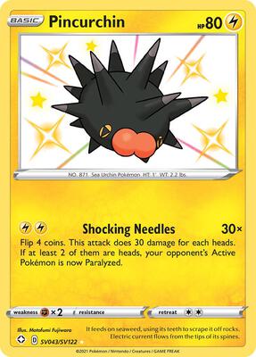 Pincurchin card from Shining Fates: Shiny Vault