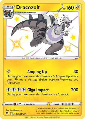 Dracozolt card from Shining Fates: Shiny Vault