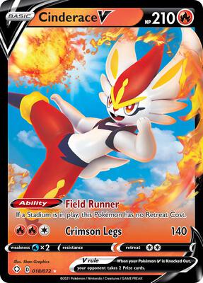 Cinderace V card from Shining Fates