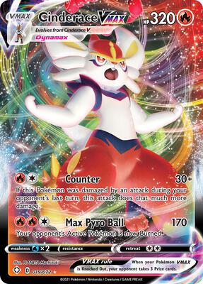 Cinderace VMAX card from Shining Fates