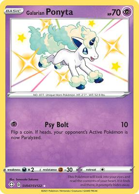 Galarian Ponyta card from Shining Fates: Shiny Vault