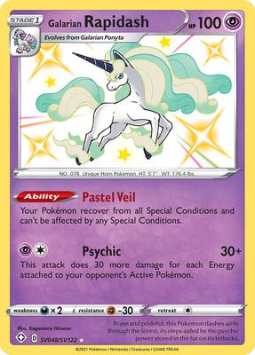 Galarian Rapidash card from Shining Fates: Shiny Vault