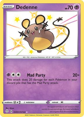 Dedenne card from Shining Fates: Shiny Vault