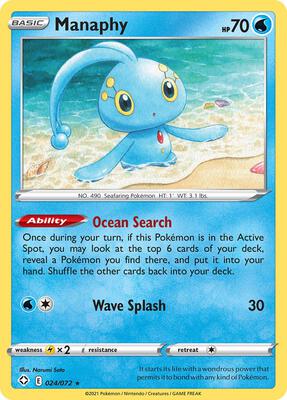 Manaphy card from Shining Fates