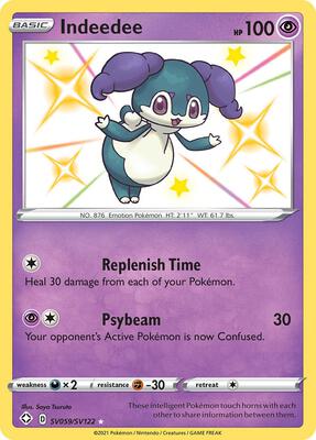 Indeedee card from Shining Fates: Shiny Vault