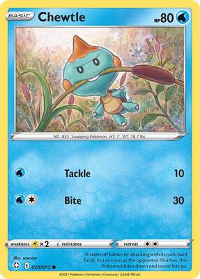 Chewtle card from Shining Fates