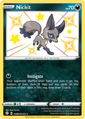 Nickit card from Shining Fates: Shiny Vault