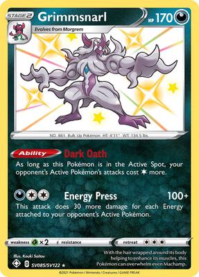 Grimmsnarl card from Shining Fates: Shiny Vault