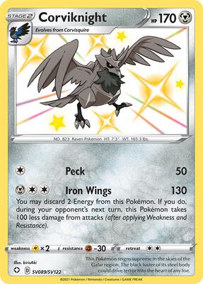 Corviknight card from Shining Fates: Shiny Vault