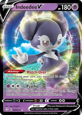 Indeedee V card from Shining Fates