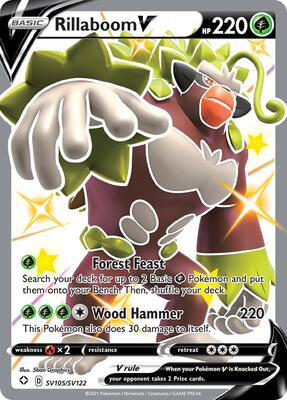 Rillaboom V card from Shining Fates: Shiny Vault