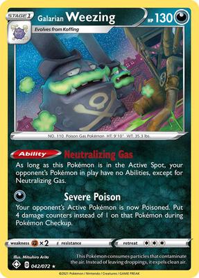 Galarian Weezing card from Shining Fates