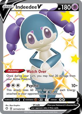 Indeedee V card from Shining Fates: Shiny Vault